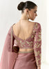 Mauve Pink Designer Organza Tissue Silk Saree