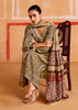 Safari Beige Embroidered Suit Set With Digital Print