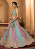 Multicolored Georgette Embroidered Sequins Lehenga Set