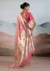 Salmon Peach Woven Banarasi Tissue Silk Saree