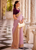 Lilac Purple Woven Banarasi Linen Silk Saree with Velvet Blouse