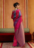 Pink Blue Woven Banarasi Silk Saree