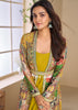 Antique Yellow Shrug Style Anarkali with Embroidered Work