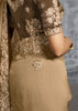 Almond Beige Embroidered Tissue Silk Saree