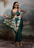 Hunter Green Printed Satin Silk Saree