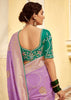 Lavender Purple Woven Banarasi Designer Silk Saree With Embroidered Blouse