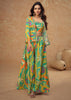 Emerald Hues Indo-Western Fusion