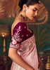 Blush Pink Woven Embroidered Saree