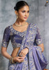 Lavender Embroidered Tissue Silk Saree