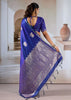 Royal Blue Banarasi Satin Silk Saree