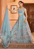 Light Blue Embroidered Net Lehenga