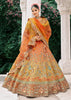 Orange Heavy Embroidered Designer Lehenga
