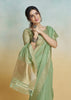 Fair Green Woven Banarasi Linen Silk Saree