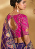Traditional Purple Designer Embroidered Silk Saree