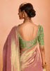 Delight Pink Woven Banarasi Designer Tissue Silk Saree With Embroidered Blouse