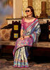 Indigo Blue Woven Tissue Silk Saree
