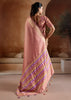 Peach Pink Woven Banarasi Silk Saree