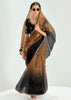 Brown Black Ombre Banarasi Tissue Saree