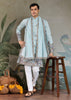 Sky Blue Sequence Embroidered Cotton Kurta With Dupatta