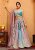 Multicolored Georgette Embroidered Sequins Lehenga Set