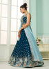 Teal Blue Georgette Embroidered Sequins Lehenga Set