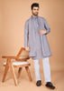 Dove Grey Sequence Kurta Set with Dupatta