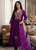 Royal Iris Purple Embroidered Saree (10702047117505)
