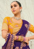 Regal Purple Woven Banarasi Embroidered Organza Satin Saree