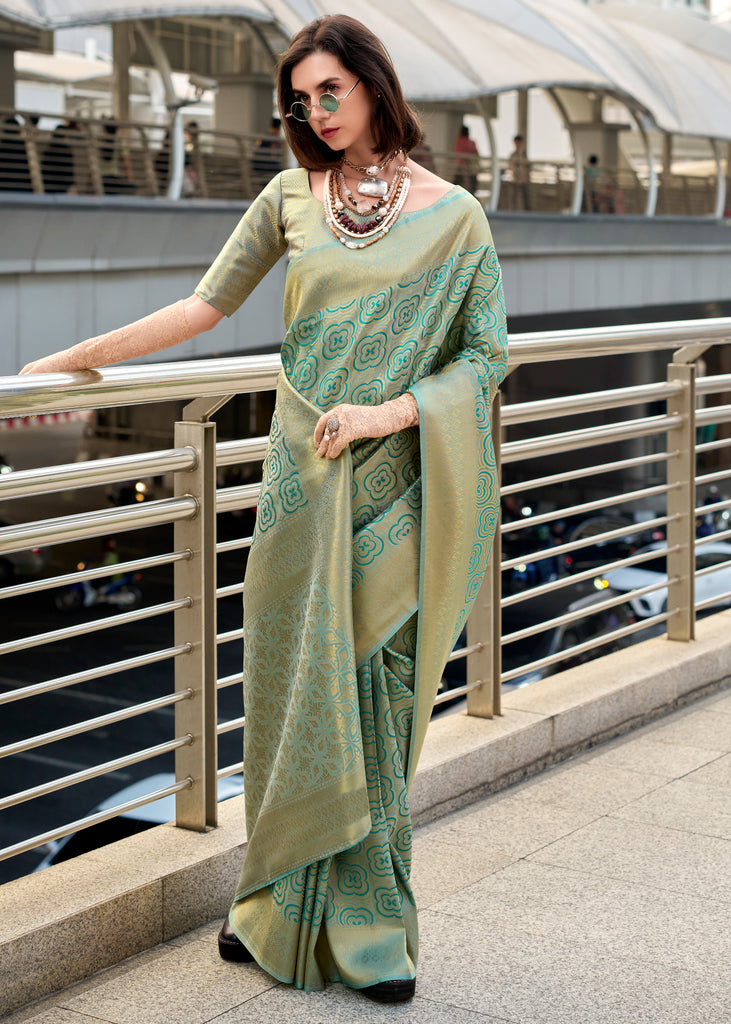 Spectra Green Woven Kanjivaram Silk Saree