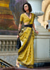 Aurora Yellow Woven Tissue Linen Silk Saree
