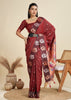 Deep Maroon Woven Bronze Zari Paithani Silk Saree