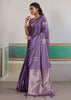 Paisley Purple Woven Satin Silk Saree