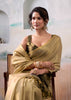 Gold Beige Woven Tissue Silk Saree