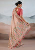 Peach Pink Woven Tissue Silk Saree