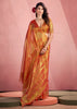 Sunset Orange Woven Tissue Silk Saree
