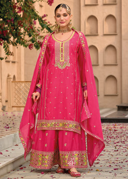 Princess Pink Embroidered Designer Suit Set