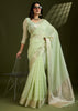 Gleam Green Woven Soft Silk Saree