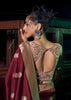 “Exclusive Offer” : Rich Maroon Woven Banarasi Silk Saree With Embroidered Blouse