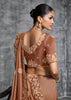Hazel Brown Embroidered Tissue Silk Saree