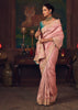Ruby Pink Woven Embroidered Saree