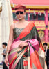 Multicolor Satin Crepe Printed Silk Saree