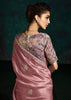 Mauve Pink Designer Tissue Silk Saree With Printed Blouse