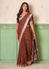 Arabian Brown Woven Linen Silk Saree