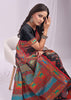 Phantom Black Woven Linen Cotton Saree