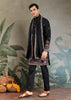 Phantom Black Sequence Embroidered Cotton Kurta With Dupatta