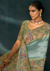 Angel Blue Embroidered Designer Tissue Saree