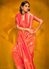 Camellia Orange Woven Banarasi Silk Saree