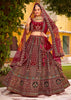 Maroon Heavy Embroidered Designer Lehenga