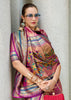 Golden Pink Tissue Banarasi Silk Saree with Contrast Border