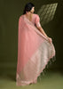 Amber Peach Woven Soft Silk Saree
